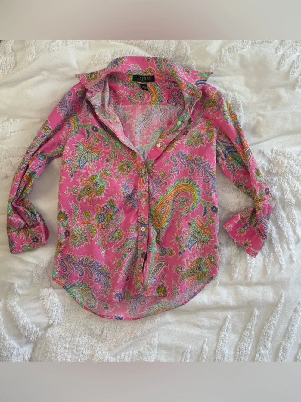 Ralph Lauren Pink Paisley Button-Down Shirt - Picture 13 of 13